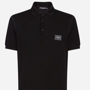 DOLCE & GABANNA MEN POLO | cotton polo-shirt with branded plate